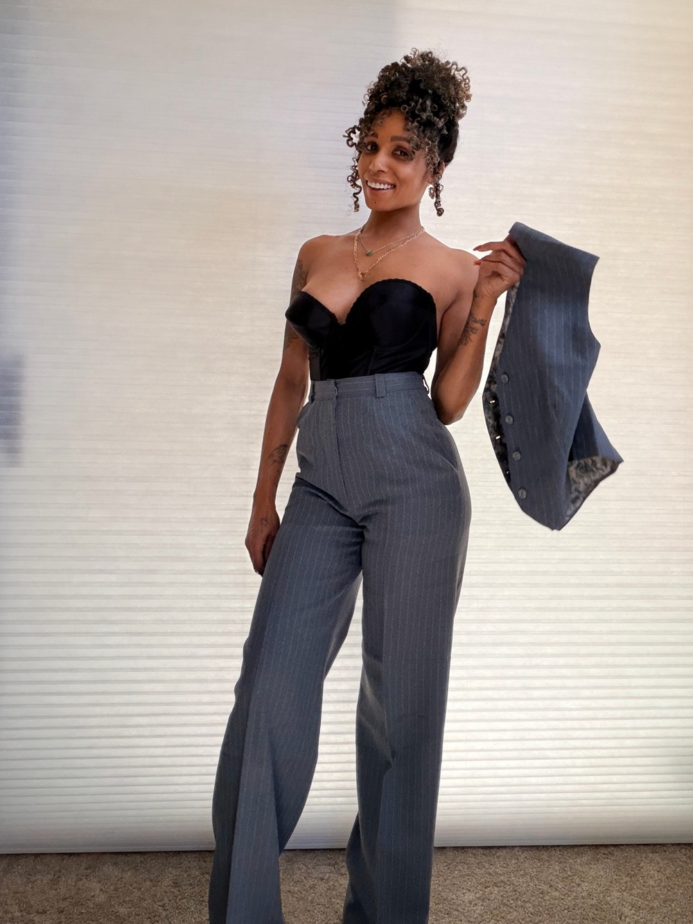 Vintage Pinstripe Power Suit Set – Two Piece